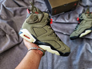 Jordan 6 TS 3M Olive High-Top Sneakers