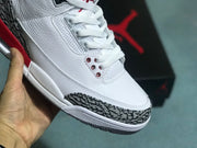 Jordan 3 Retro White Red Elephant Print Sneakers