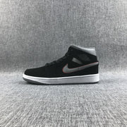 Air Jordan 1 Mid Black Grey Red Sneakers 554724-060