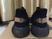 Yeezy 350 V2 Knit Sneakers in Black and Beige