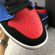 Air Jordan 1 Mid Blue Red Black White Sneakers