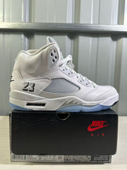 Air Jordan 5 White Silver Sneakers HQ7978-103