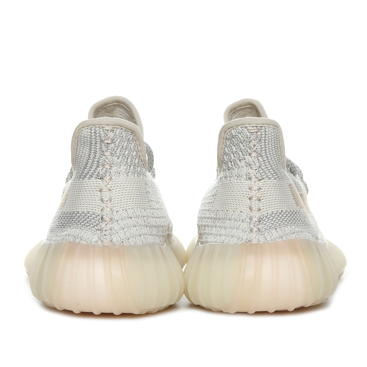 Yeezy 350 V2 Knit Sneakers in Light Gray and Cream