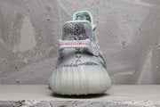 Yeezy 350 V2 Knit Sneakers in Gray and Mint