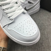 Air Jordan 1 Mid White Silver Sneakers 554724-105