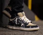 Jordan 1 High Paisley Pattern Sneakers in Black and Tan