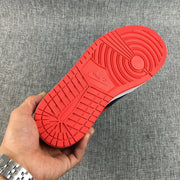 Air Jordan 1 High Black Red Scale-Textured Sneakers