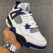 Jordan Air Jordan 4 Sneakers in White, Black and Blue