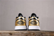Jordan 1 Low Black Metallic Gold Sneakers CQ9447-700