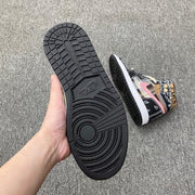 Jordan 1 Mid Paisley Sneakers Black Tan Pink White
