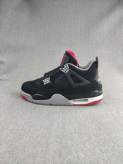 Jordan 4 Retro Sneaker in Black, Red and White