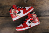 Air Jordan 1 Retro High OG Red White Black Custom Sneakers