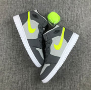 Air Jordan 1 Mid Grey Volt Sneakers 554724-072