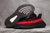 Yeezy 350 V2 Knit Sneakers in Red and Black