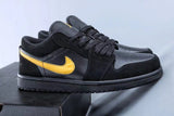 Jordan 1 Low Black and Yellow Sneakers 071