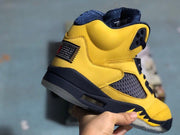 Jordan 5 High-Top Sneakers Yellow Navy Tokyo Style