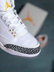 Jordan 3 Sneakers White Orange Adult Style