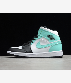 Jordan 1 High Tiffany Black White Turquoise Sneakers
