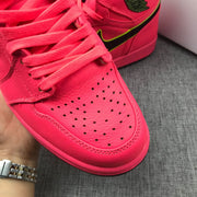 Air Jordan 1 Mid Sneakers Pink Black Volt AQ9131-600