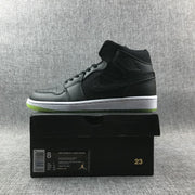 Jordan 1 High Strap Black and Fluorescent Green Sneaker 364770-007