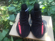 Yeezy Boost 350 V2 Black and Bright Coral Sneakers
