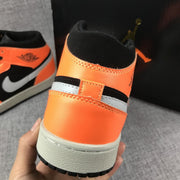 Air Jordan 1 Mid Sneakers Black Orange 554724-062