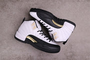 Jordan Air Jordan 12 Reverse Flu Game Sneakers White Black Gold