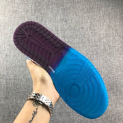 Air Jordan 1 Mid Sneakers in Blue, White and Black