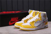 Jordan Air Jordan 1 High Off-White UNC White Yellow Sneakers