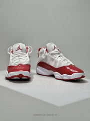 Jordan 6-3 White and Red Basketball Sneakers
