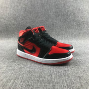 Air Jordan 1 Mid Sneakers Black Red White BQ6472-600