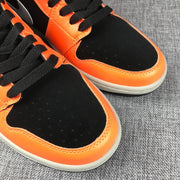 Air Jordan 1 Mid Sneakers Black Orange 554724-062