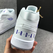 Air Jordan 1 Mid White Sneakers with Translucent Outsole