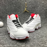Air Jordan 13 White and Red High-Top Sneakers