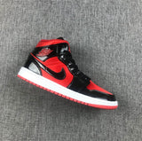 Air Jordan 1 Mid Sneakers Black Red White BQ6472-600