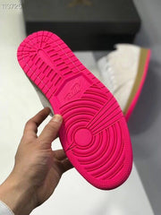 Jordan 1 Low White Pink Gum Sole Sneakers