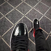 Jordan 1 High Black Red Mirror-Effect Sneakers