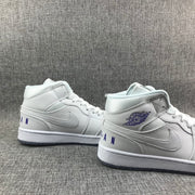 Air Jordan 1 Mid White Sneakers with Translucent Outsole
