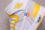 Jordan Air Jordan 1 High Off-White UNC White Yellow Sneakers