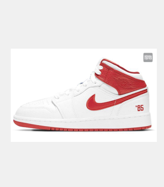 85 Red and White High-Top Sneakers DH0200