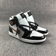 Air Jordan 1 High Black, White and Bronze Sneakers