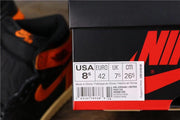 Air Jordan 1 Retro High OG Black and Orange Sneakers