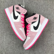 Jordan 1 Mid Pink White Black Sneakers 852542-801
