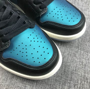 Air Jordan 1 Mid BQ6472-009 Black and Turquoise Sneakers