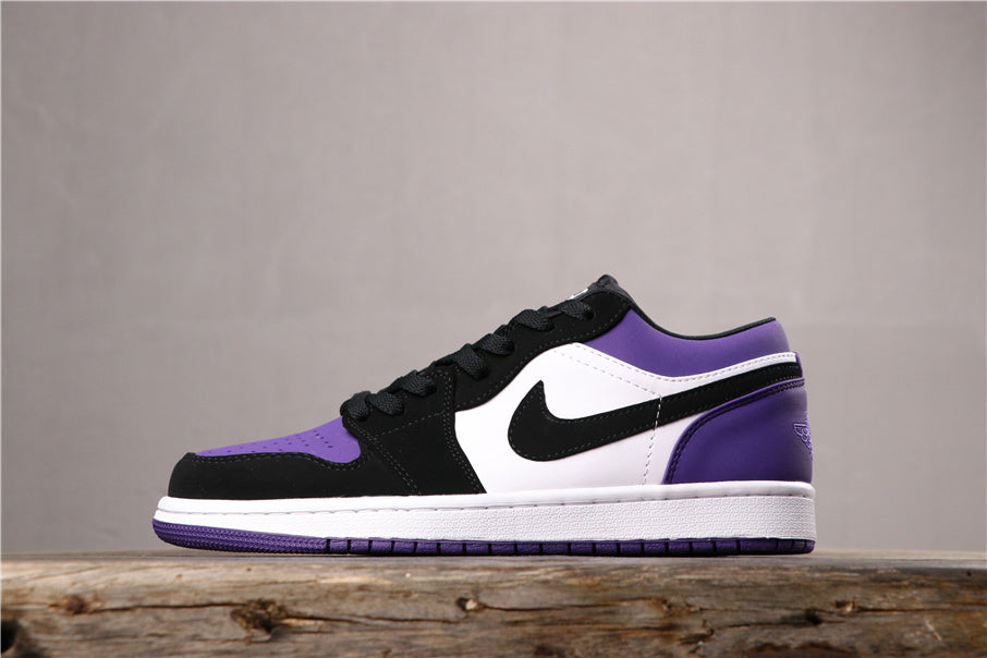 Jordan 1 Low Black White Purple 553558-125