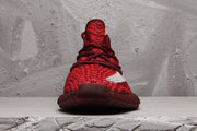 Yeezy 350 V2 Burgundy Zebra Knit Sneakers