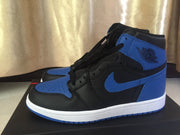 Jordan 1 High Black and Royal Blue Sneakers