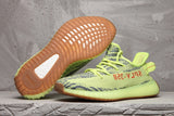 Yeezy Boost 350 V2 Sneakers in Lime Green and Brown