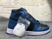 Jordan AJ1 High Black Blue Sneakers 555088-404