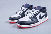 Jordan 1 Low Midnight Navy White Red Sneakers